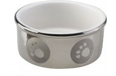 Spot Paw Print Dog Bowl Titanium 7 in