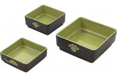 Spot Ethical Four Square Dish Cat Green 5In