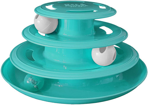 Doc & Phoebe Forever Fun Treat Track Cat Treat Dispenser Blue 5.25in