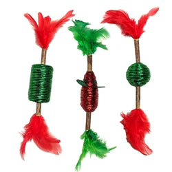 Spot Holiday Silver Vine Cat  Corded Stick Toy Assorted