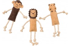 Dura-Fused Leather Jungle Dog Toy Assorted Brown, Tan 14 in