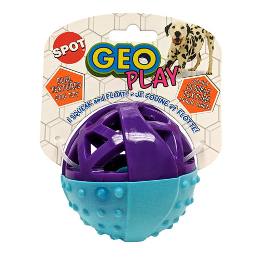 Spot Geo Play Dual Texture Ball Dog Toy Assorted 3.5 In