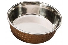 Spot Soho Basket Weave Dog Bowl Copper 55 Oz