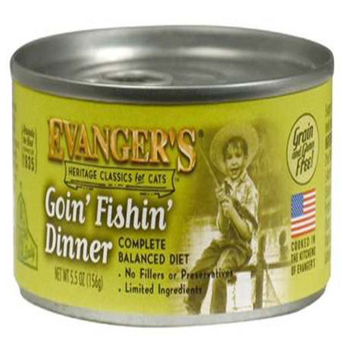 Evanger's Heritage Classic Goin' Fishin' Dinner Canned Cat Wet Food 5.5 oz 24 Pack