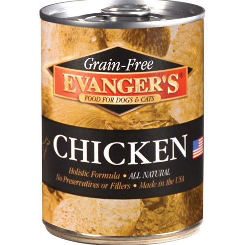 Evanger's Grain-Free Chicken Canned Dog & Cat Food 12.8 oz 12 Pack