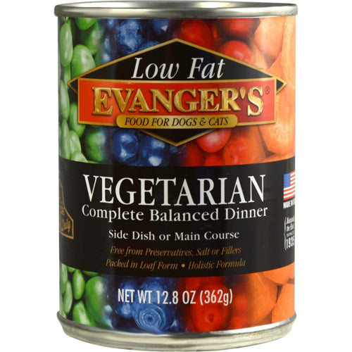 Evanger's Super Premium Vegetarian Dinner Canned Dog & Cat Food 12.8 oz 12 Pack