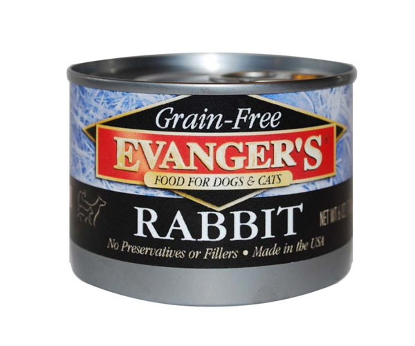 Evanger's Grain-Free Rabbit Canned Dog & Cat Food 6 oz 24 Pack