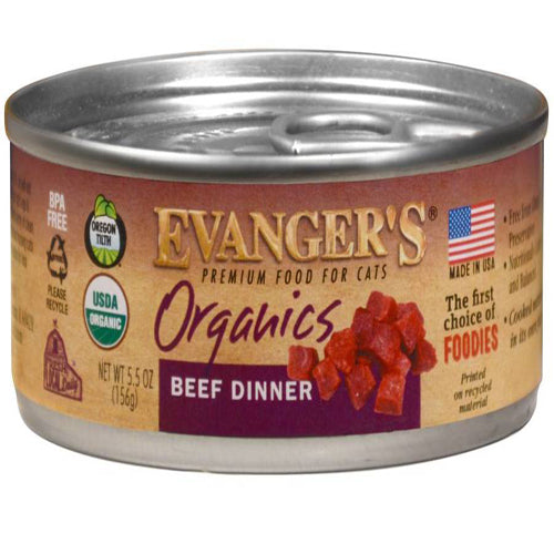 Evanger's Organics Beef Dinner Canned Cat Food 5.5oz