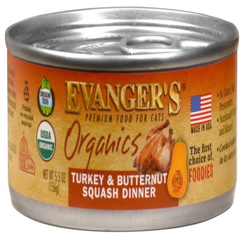 Evanger's Organics Turkey with Butternut Squash Dinner Canned Cat Food 5.5oz