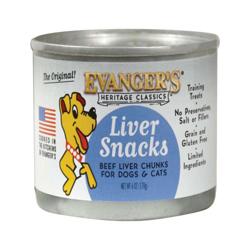 Evangers Heritage Classic Beef Liver Snacks Canned Dog and Cats Food 12Ea/6 Oz, 12 Pk