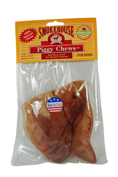 Smokehouse USA Made Natural Pig Ears Dog Chew 2 Pack 1.7 oz
