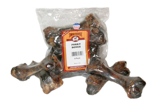 Smokehouse USA Made Meaty Porky Bone Dog Chew 4 Count