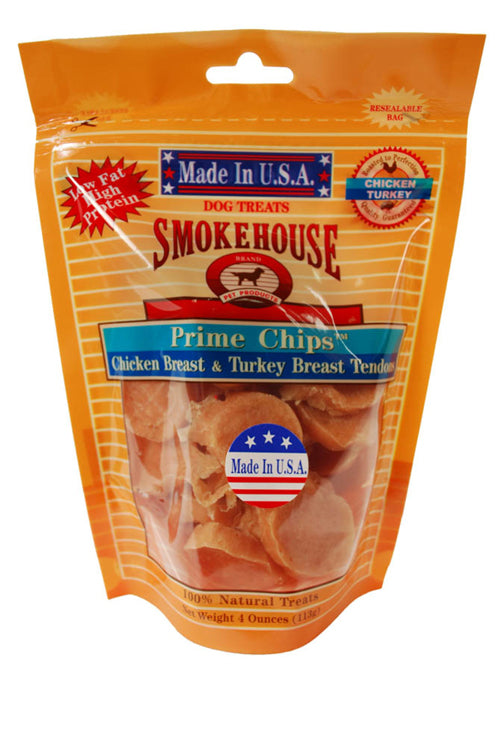 Smokehouse USA Made Prime Chips Chicken & Turkey Dog Treat 4 oz