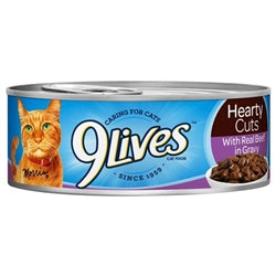 9Lives Hearty Cuts Beef and Gravy Canned Cat Food 5.5 Oz