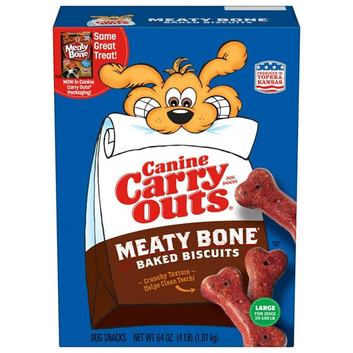 Canine Carry Outs Meaty Bone Baked Biscuits Dog Treats 1ea/64 oz, LG