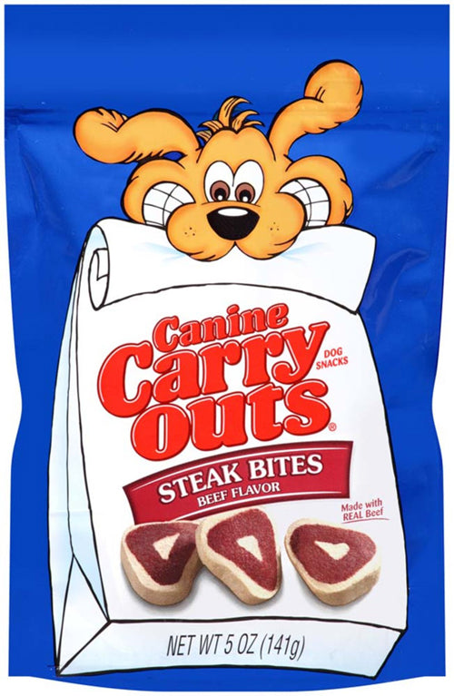 Canine Carry Outs Steak Bites Dog Treats 5 Oz