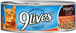 9Lives Hearty Cuts Turkey Chicken Cheese Canned Cat Food 5.5 Ounces