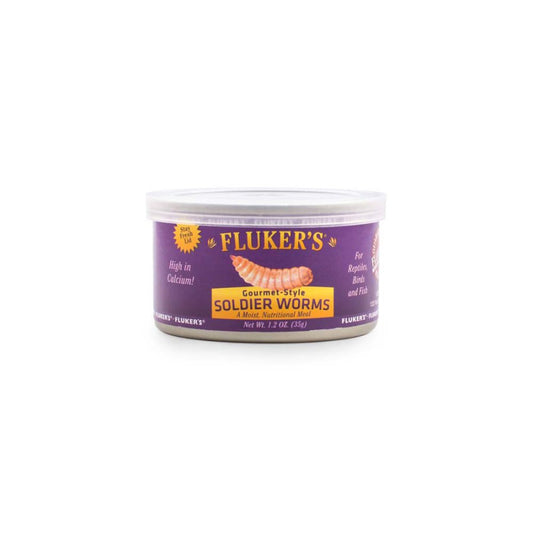 Fluker's Gourmet-Style Canned Soldier Worms Reptile Wet Food 1.2 oz