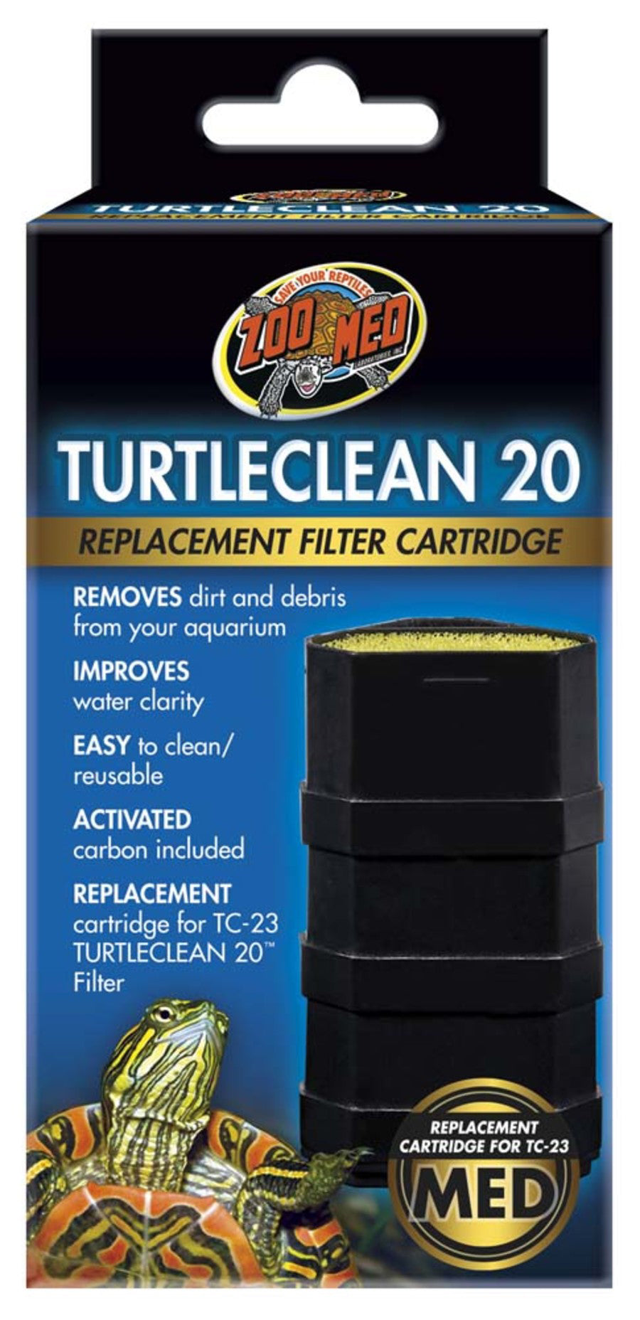 Zoo Med TurtleClean 20 Replacement Filter Cartridge Medium