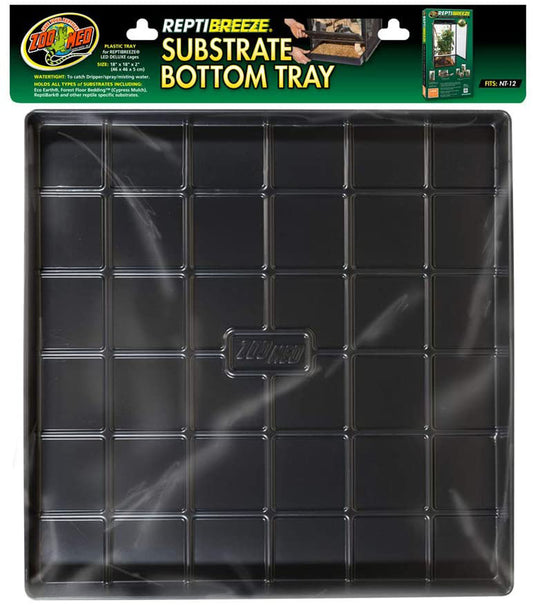 Zoo Med ReptiBreeze Substrate Bottom Tray Black 18 in x 18 in Large