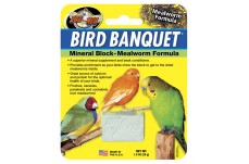 Zoo Med Bird Banquet Mealworm Formula Mineral Block Green 1 oz Small