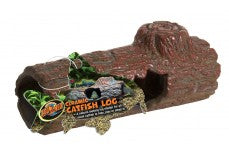 Zoo Med Ceramic Catfish Log Aquarium Ornament Brown 6.45 in Medium