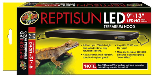 Zoo Med ReptiSun LED Terrarium Hood Black 9 in - 13 in