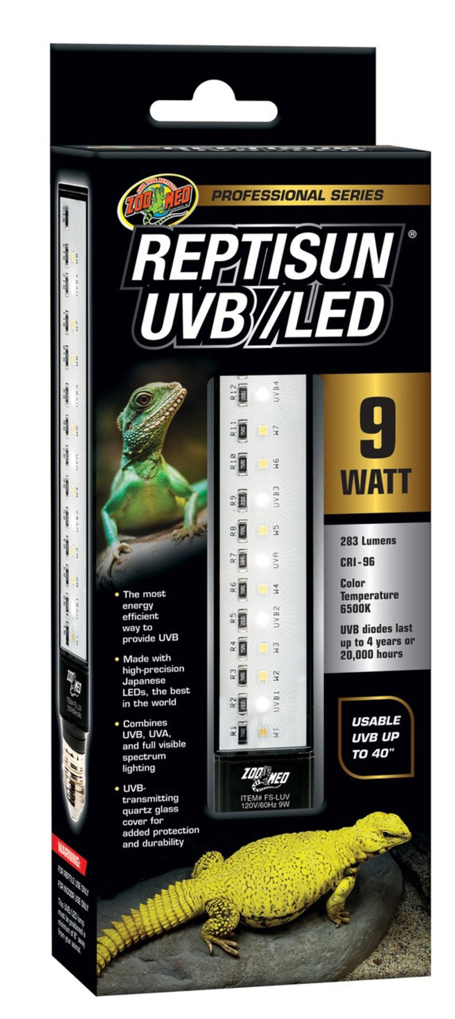 Zoo Med Professional Series Reptisun UVB/LED Bulb 1ea/9W