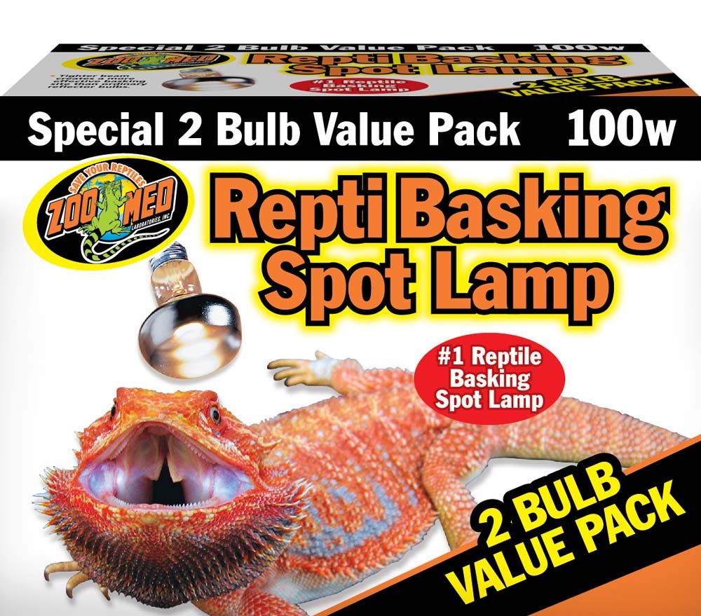 Zoo Med Repti Basking Spot Lamp 100 Watt, 2 Pack