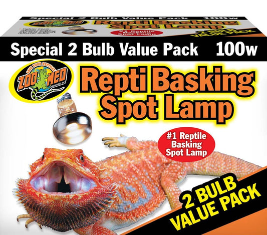 Zoo Med Repti Basking Spot Lamp 100 Watt, 2 Pack
