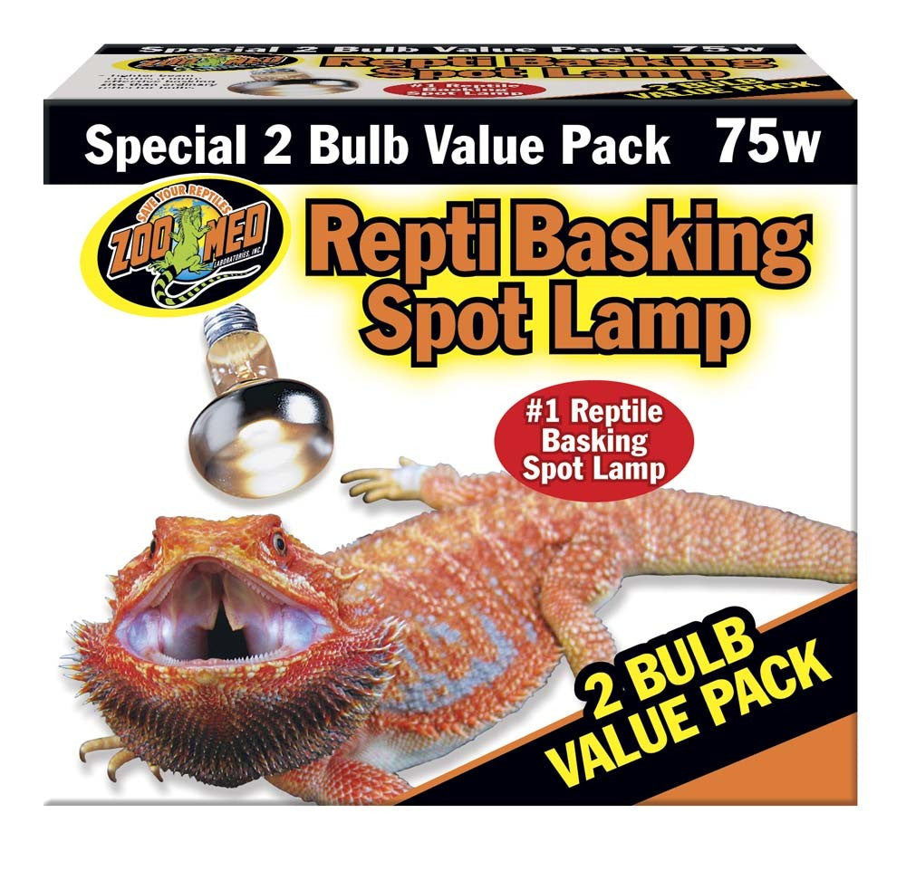 Zoo Med Repti Basking Spot Lamp 75 Watt, 2 Pack