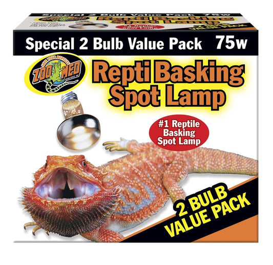 Zoo Med Repti Basking Spot Lamp 75 Watt, 2 Pack