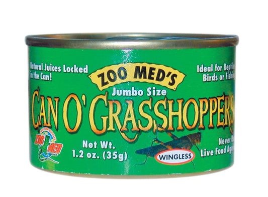 Zoo Med Can O' Grasshoppers Reptile Wet Food 1.2 oz