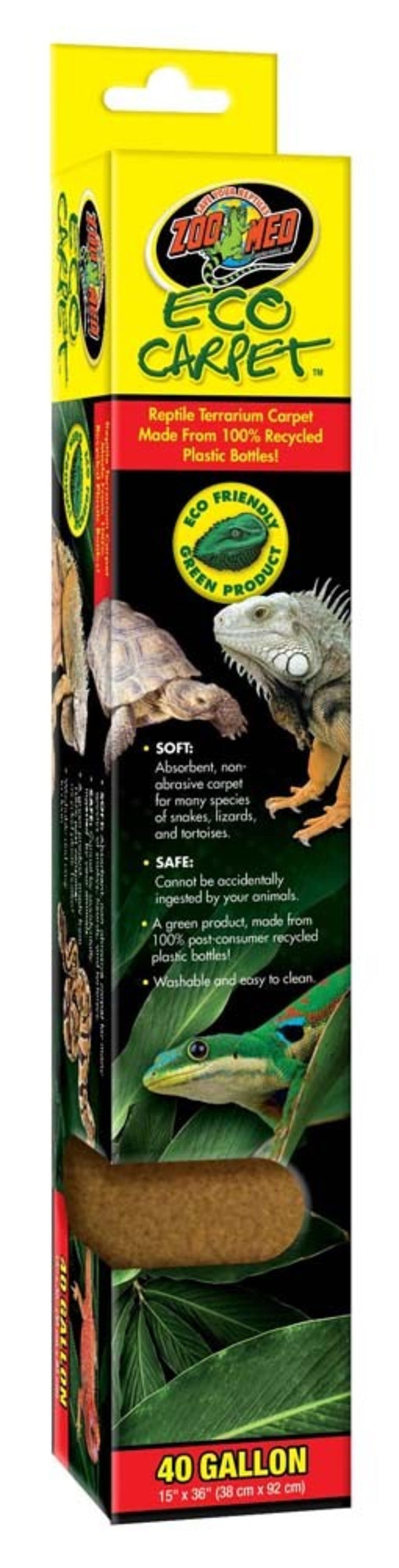 Zoo Med Eco Carpet Reptile Terrarium Carpet Tan 40 Gallon, 15 Inches X 36 Inches