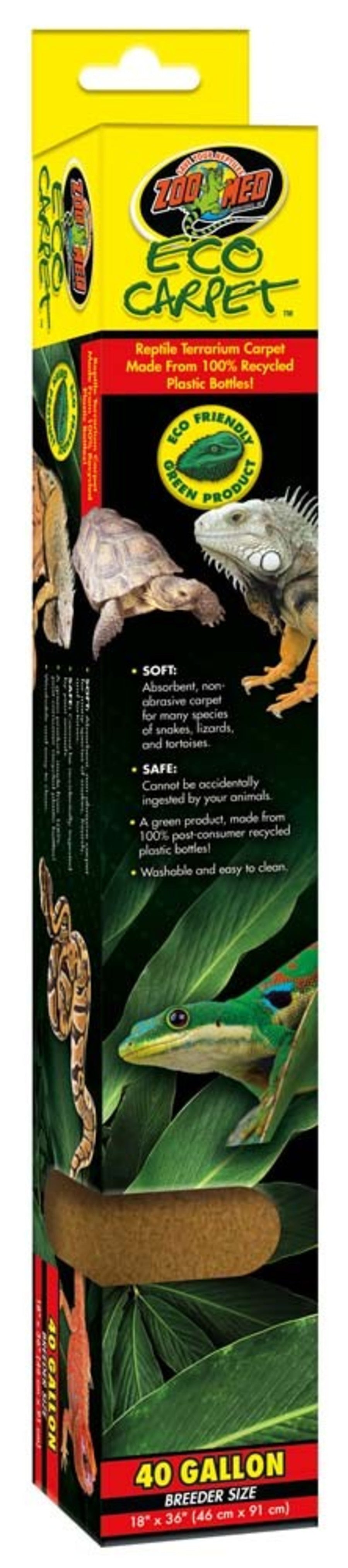 Zoo Med Eco Carpet Reptile Terrarium Carpet Tan 40 Gallon, Breeder Size, 15 Inches X 36 Inches