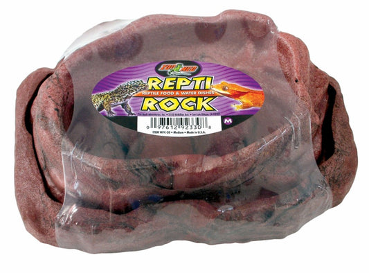 Zoo Med Combo Repti Rock Food and Water Dish Brown Medium