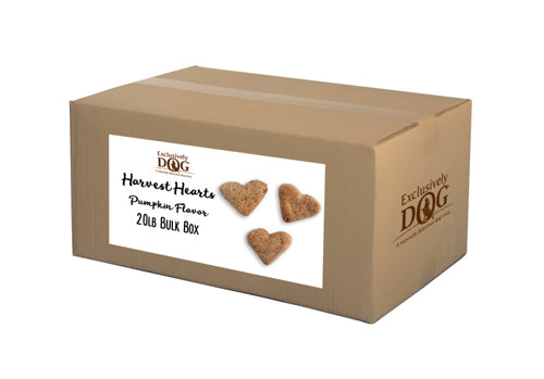 Exclusively Pet Harvest Hearts Pumpkin Flavor Biscuits Dog Treats Bulk, 20 Lb