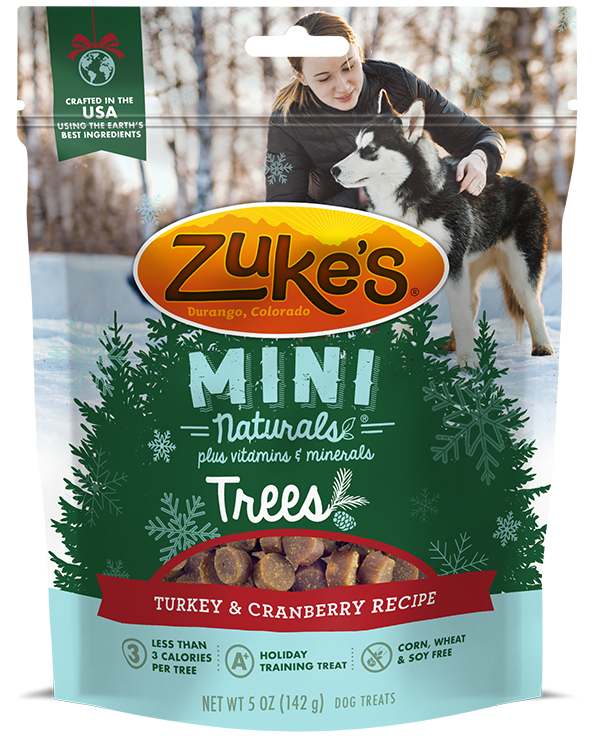 Zukes Dog Mini Naturals Tree Cranberry and Turkey 5Oz