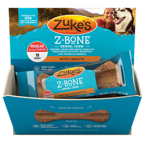 Zukes Dog Z-Bone Regular Carrot 18 Pack