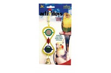 JW Pet ActiviToy Hour Glass Mirror Bird Toy Multi-Color Small Medium