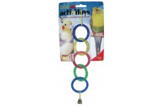 JW Pet ActiviToy Olympia Rings Bird Toy Multi-Color Small Medium