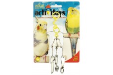 JW Pet ActiviToy Fork Knife Spoon Bird Toy Multi-Color Small Medium