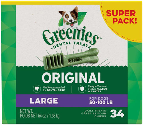 Greenies Original Dog Dental Treat 54 oz 34 Count Large