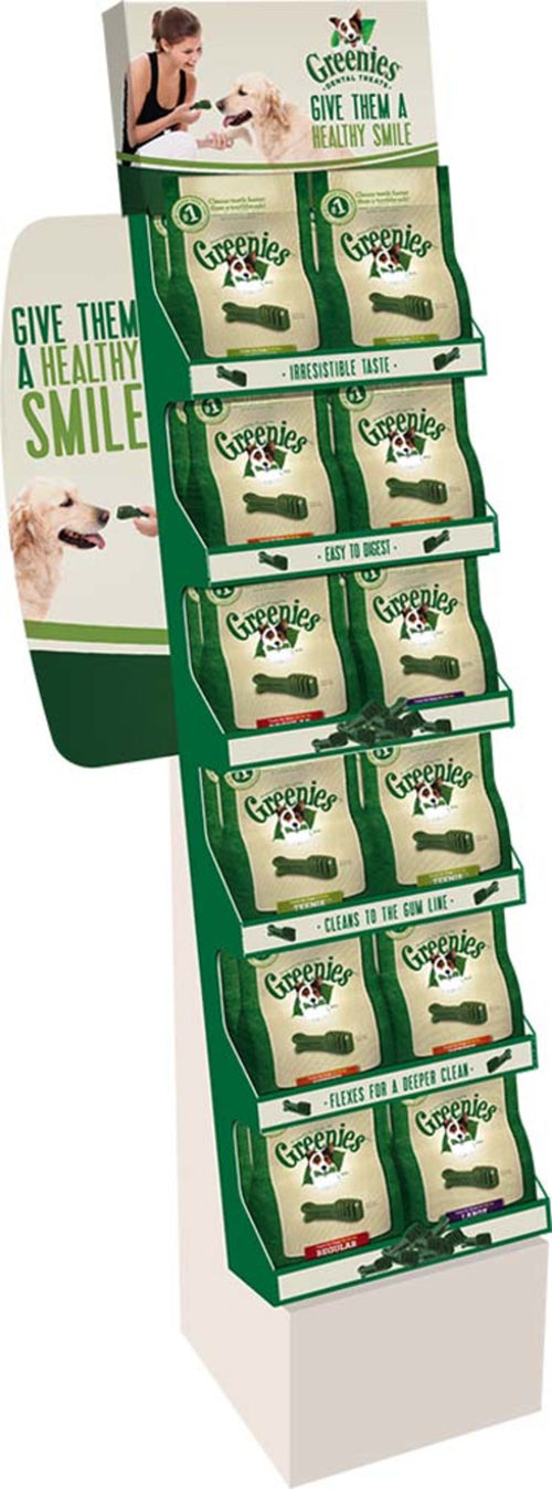 Greenies Original Dog Dental Treats Floorstand/Powerwing Display 24 Count