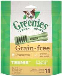 Greenies Grain Free Dental Dog Treat Entry Level Teenie 3Oz