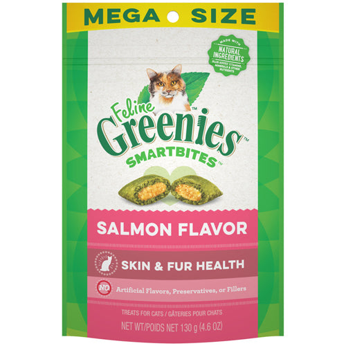 Greenies FELINE SMARTBITES Healthy Skin & Fur Salmon Flavor Cat Treat 4.6 oz