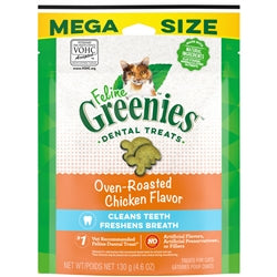 Greenies FELINE Cat Dental Treat Oven Roasted Chicken Flavor 4.6 oz