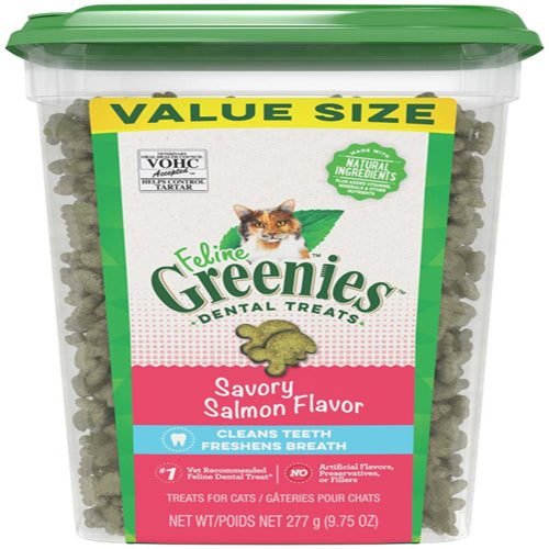 Greenies FELINE Cat Dental Treat Savory Salmon Flavor 9.75 oz