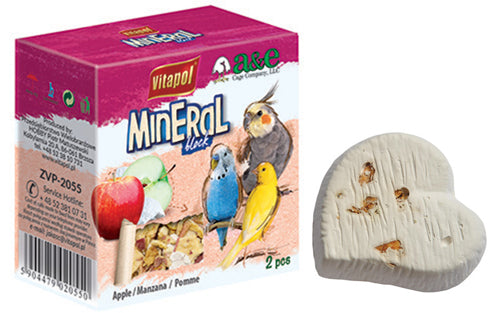 A & E Cages Vitapol Infused Mineral Block for Birds Apple 35 grams