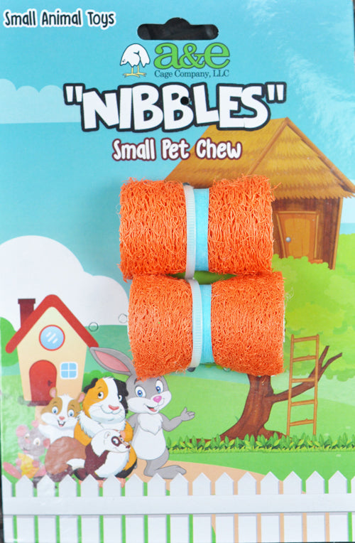 A  E Cages Nibbles Small Animal Loofah Chew Toy Sushi Rolls, 1ea